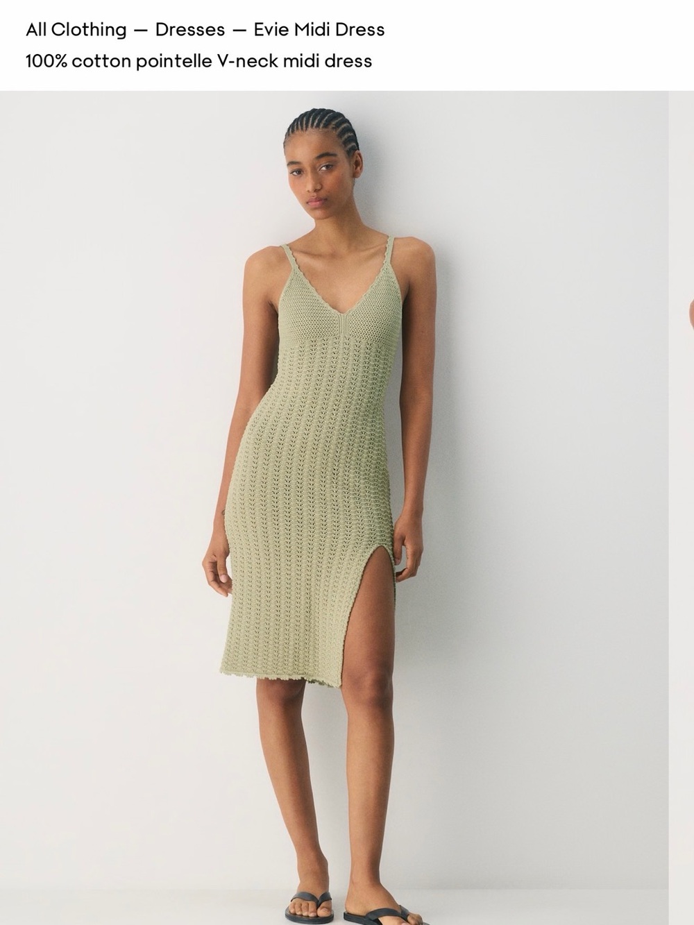 Aritzia Evie Midi Dress Martini Olive